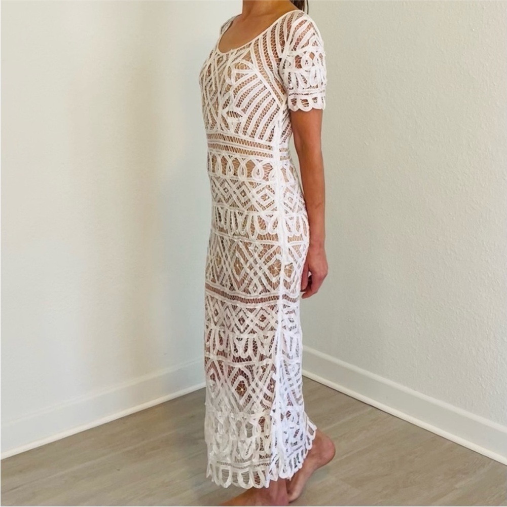 Stone Cold Fox Denver Lace Dress with Short Sleeves | Ivory, Size S - Picture 12 of 16